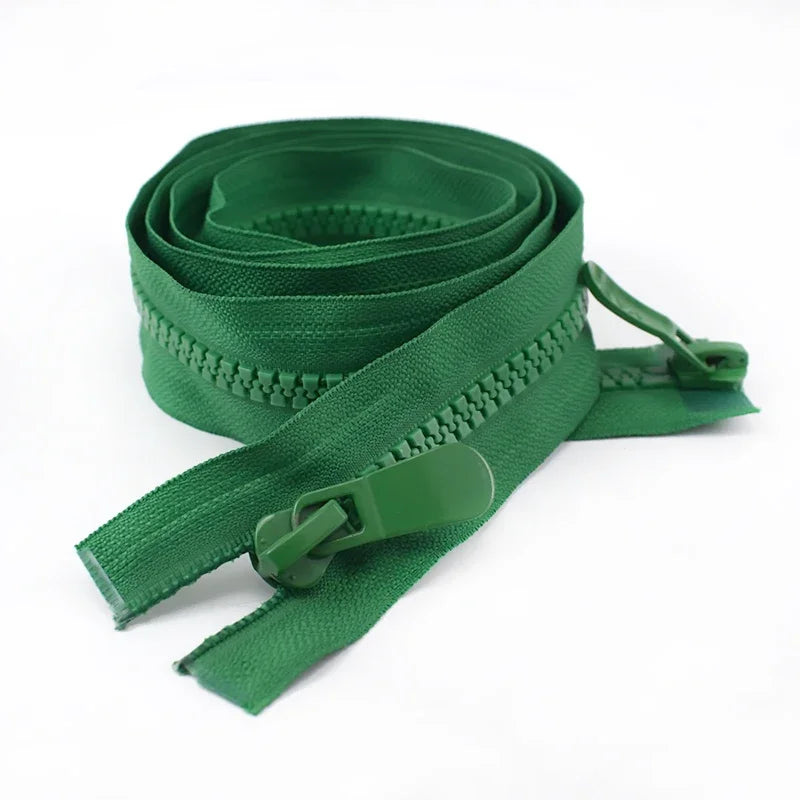 2/70Pcs Meetee 120cm 8# Resin Zippers Open End Double Slider Head Zip for Down Jacket Outdoor Backpack Tent Bag DIY Sewing Accessories