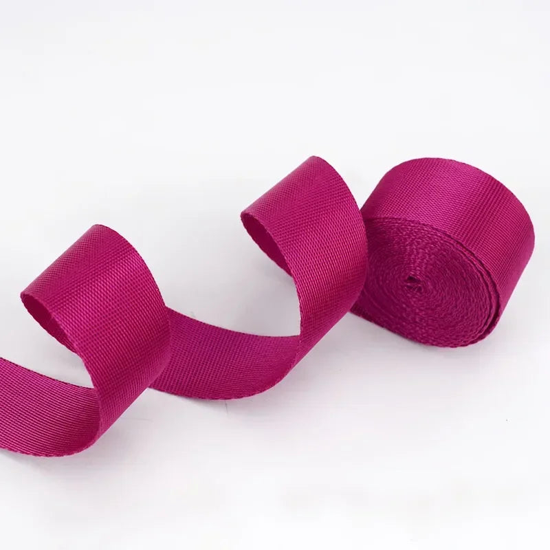 8/200Meters Colorful Nylon Webbing Strap 20-50mm Decor Ribbon Backpack Safety Belt Bias Binding Tape DIY Clothes Sewing Accessories