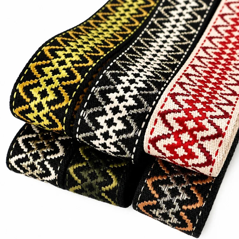 3/100Meters Jacquard Ribbon Band 38mm 1.7mm Thick Ethnic Webbing Tapes Bag Strap Repair Bias Binding DIY Garment Sewing Supplies