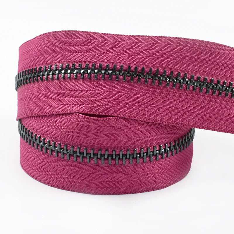 2/70Yards Meetee 5# Metal Zippers Tapes for Sewing Garment Bags Clothes Jacket Zipper Repair Kits Tailor Crafts Accessories