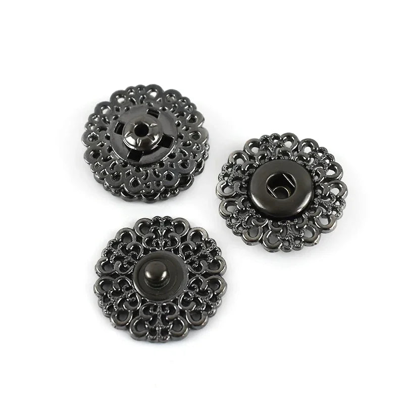 30/950Sets Meetee Round Metal Snap Buttons Invisible Coat Button Sweater Stud Fastener Buckles DIY Clothing Sewing Accessories