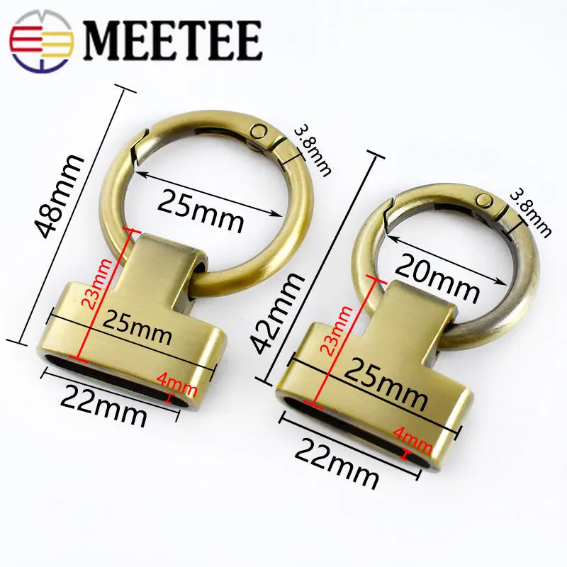 8/200Pcs 20/25mm Metal Ring Buckles Keychain Hook Bag Strap Connector Clasp Cord End Handbags DIY Sewing Hardware Accessories