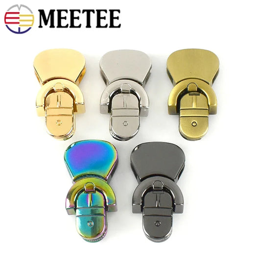 3/100pcs Meetee Metal Bag Locks Buckles Handbag Purse Closure Clasp Twist Turn Lock Hook DIY Decoration Hardware Accessories