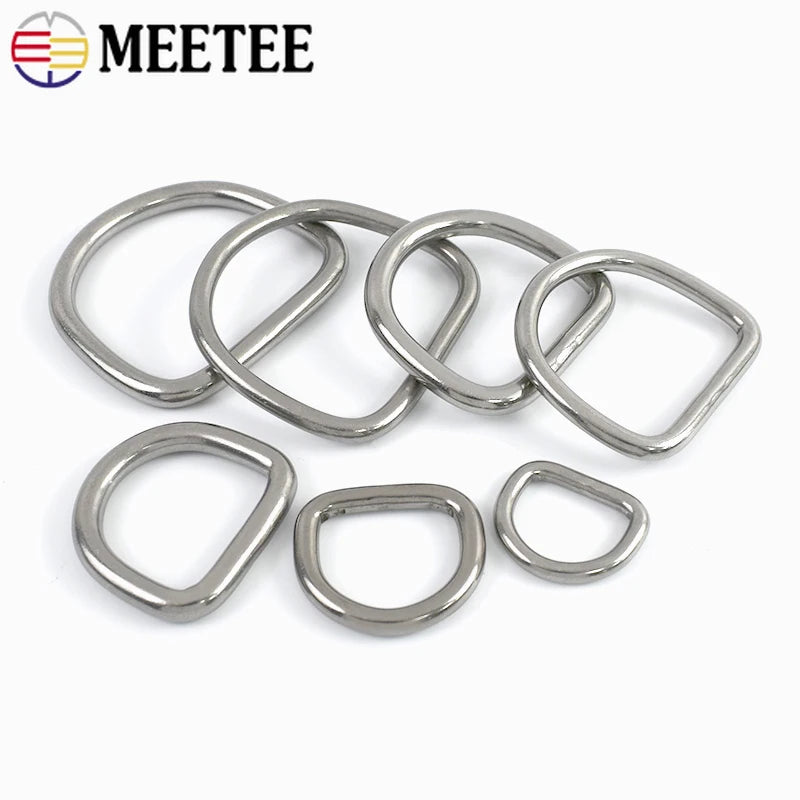 20/700Pcs 304# Stainless Steel D Ring Buckle Bag Strap Webbing Belt Buckles Pet Dog Collar Clasp DIY Bags Hardware Accessories