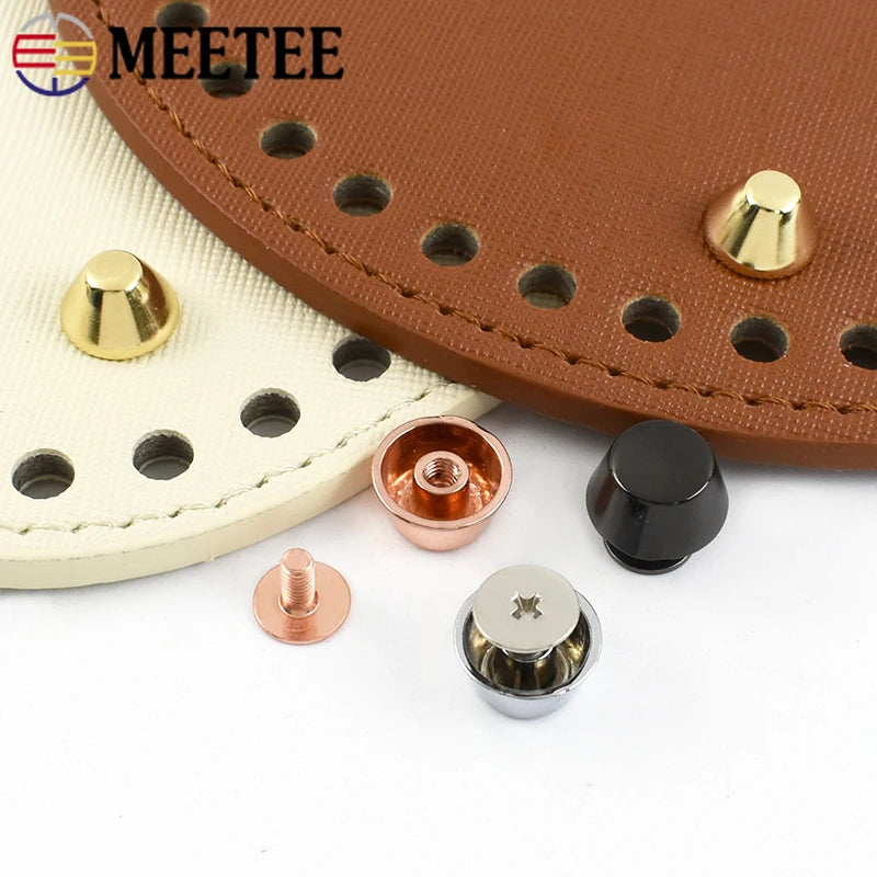 30/1000Pcs Metal Nails Buckles Bag Purse Bottom Protecting Feet Nail Stud Belt Screwback Button Rivet Spike Hardware Accessories