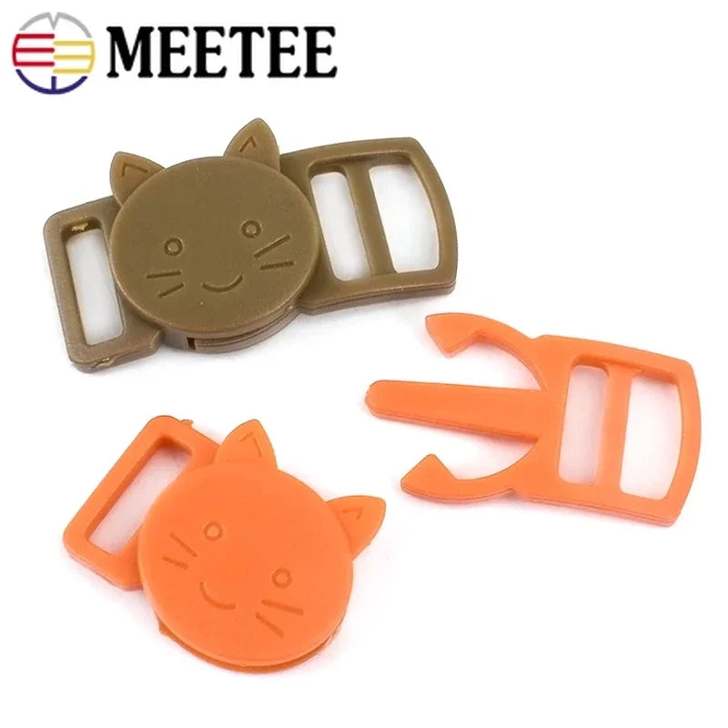 30/800Pcs Mixed Color Release Buckles Cat-Head Plastic Safty Breakaway for Cat Collar Paracord Webbing Apparel Accessories
