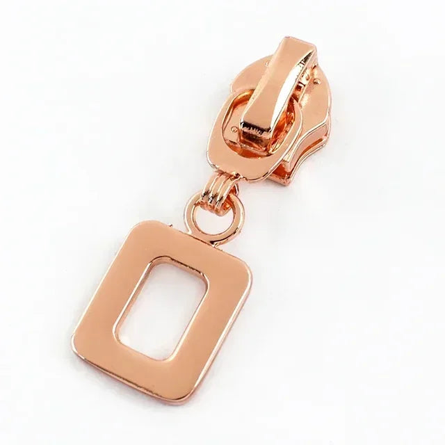 15-500Pcs 5# Rose Gold Zippers Sliders for Nylon Zip Tape Clothes Bag Sewing Zipper Replacement Puller Zips Repair Kit Accessories