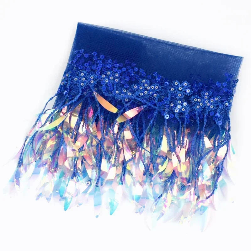 3/100Yards Sequin Tassel Mesh Tassels Fringe Decor Lace Trim Fabric for Wedding Clothes Curtain Fringes Trimmings DIY Accessories