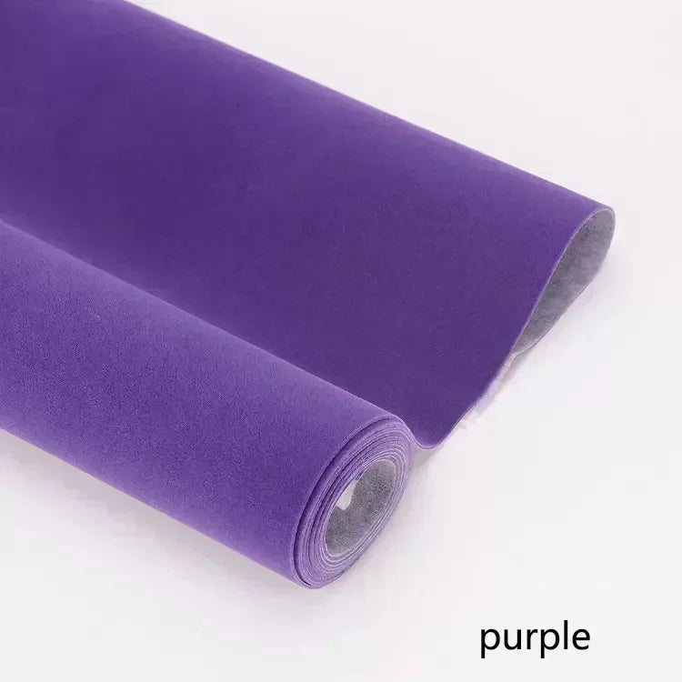 90/1350cm*150cm 0.5mm Thick Self Adhesive Velvet Fabric Sticky Flock Fabrics DIY Jewelry Box Sofa Table Car Drawer Liner Backing