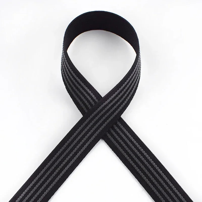 20/25mm 8/300M Anti-slip Elastic Bands White Black Rubber Material for Shoe Belts Backpack Waist Belt Sewing DIY Craft Accessory