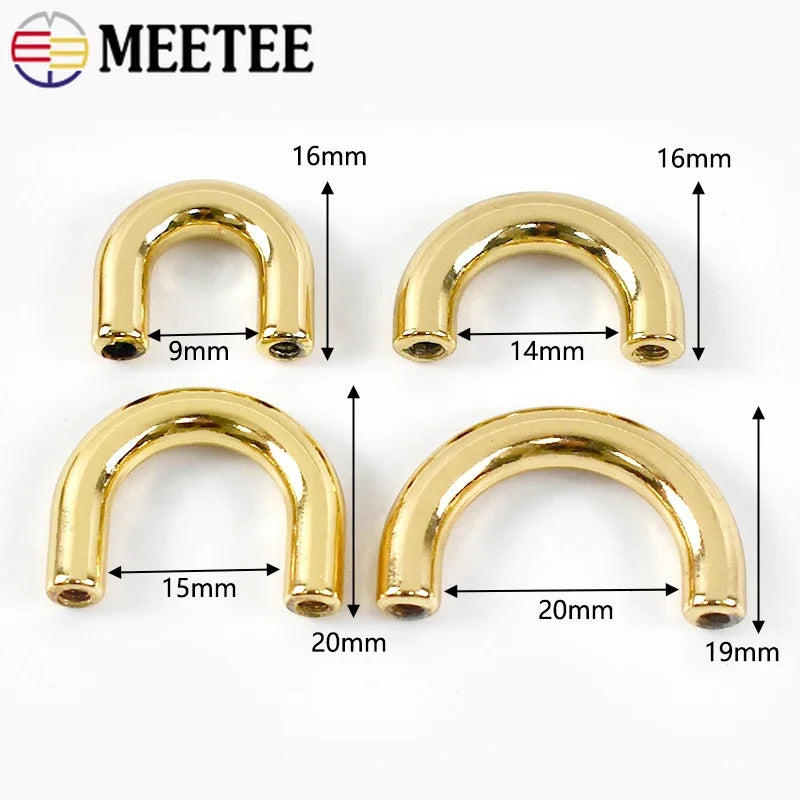 20/650Pcs 10-20mm Metal Buckles U Ring Bag Arch Bridge Screws Detachable Buckle Hanger Hook DIY Handbag Leather Craft Accessories