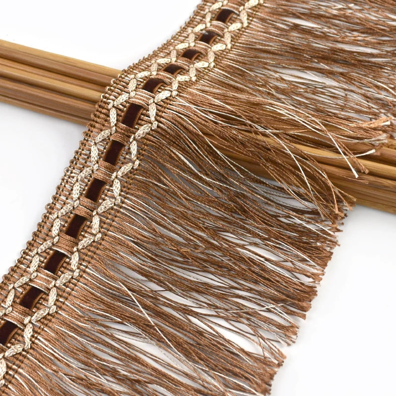 2/20Meter 10cm Polyester Tassel Fringe Trim Sewing Decorative Lace Ribbon for Dance Dress Curtain Tassels Clothes Bag Accessories