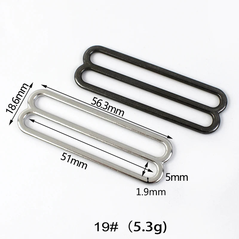 30Pcs Meetee 6-50mm Metal 8-shaped Tri-Glide Buckles Bra Rings Sliders Strap Adjust Hook Buckle Clsap DIY Bags Garment Accessory