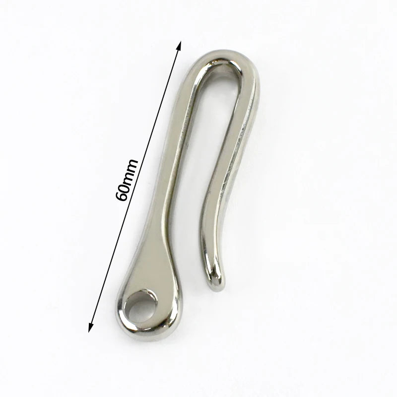 3/100Pcs U-shaped Hook Fob Clip Keychain Belt Buckles Solid Brass Stainless Steel Key Ring Wallet Fish Hooks Hardware Accessories