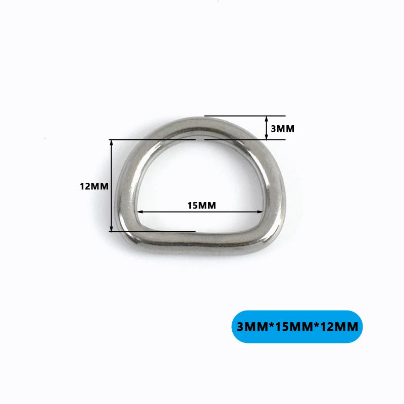 20/500Pcs 304 Stainless Steel Buckle 15-100mm Bag Strap O D Ring Hook Keychain Connector Loop Buckles Pet Collar Hardware Supply