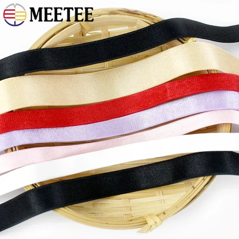 8/300M Nylon Elastic Band 6/8/10/15mm Colored Bra Shoulder Strap Soft Elasticity Trim Underwear DIY Clothes Sewing Accessories