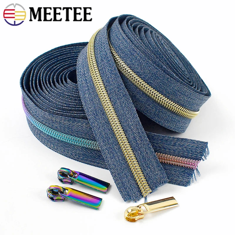 5/20M 5# Nylon Zippers for Sewing Bags By The Meter Plastic Zipper Tapes with Slider Decoration Zips Reapirt Kit DIY Accessories