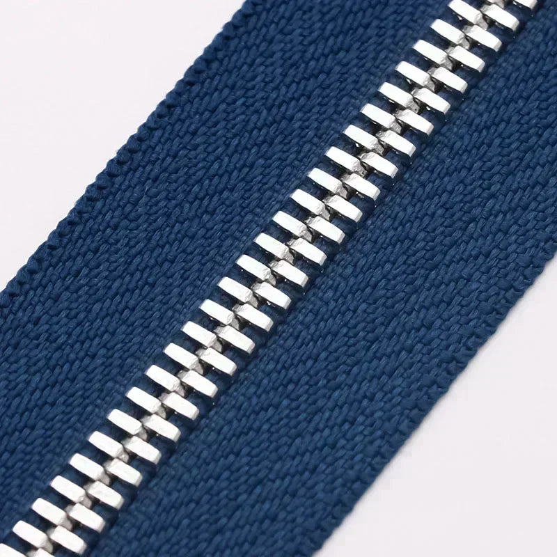 2/50Yards 5# Colorful Metal Zipper Gold/Sliver Teeth Double Pull Open-end Zips Tape Bag Garment Zip Repair Kit Sewing Accessory