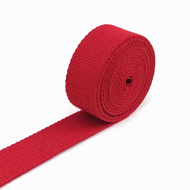 5/150M 20/25/32/38/50mm 2mm Thick Webbing Polyester Cotton Canvas Webbings Ribbon for Backpack Strap Belt Tape Garment Woven Band
