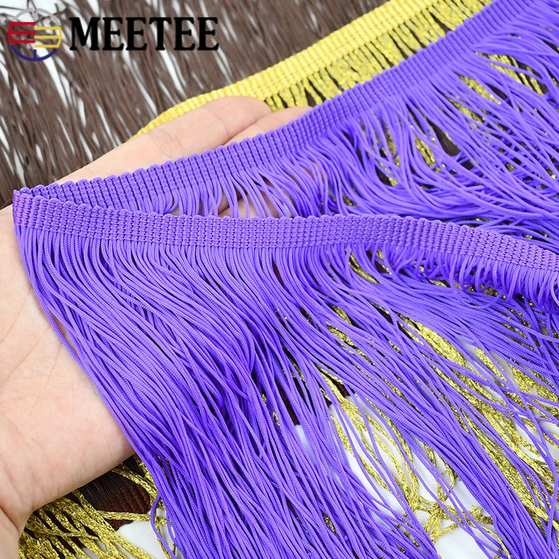 3/100Meters 20cm Polyester Tassel Fringe Curtains Lace Trim Latin Dress Decor Ribbon Clothes Fringes Fabric DIY Sewing Accessories