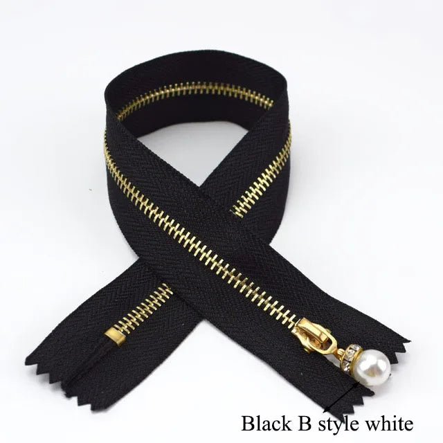 10pcs Meetee 3# Metal Close End Zippers 20/30cm Gold Teeth Long Zip Closure for Sewing Bags Down Jacket Skirt Clothing Accessory
