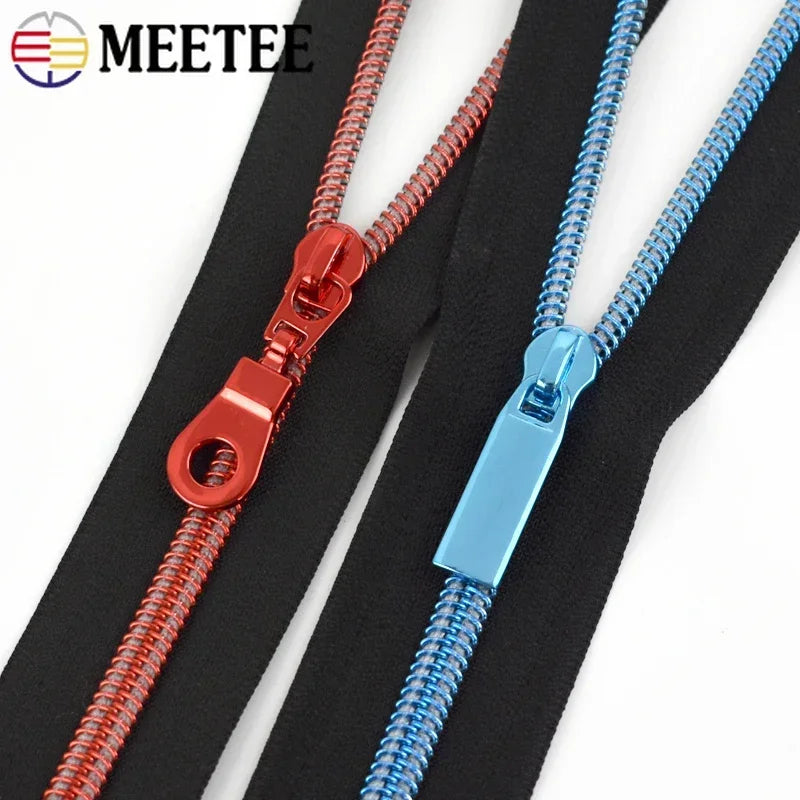 8/200Pcs 5# Zipper Slider for Nylon Zip Tapes Colorful Zips Head Bags Clothes Puller Repair Kit DIY Sewing Hardware Accessory