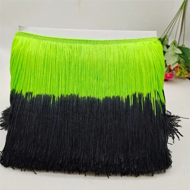 Meetee 2/50M 20cm Polyester Tassel Fringe Clothes Lace Trim Colorful Trimmings Curtain Webbing Ribbons DIY Sewing Accessories