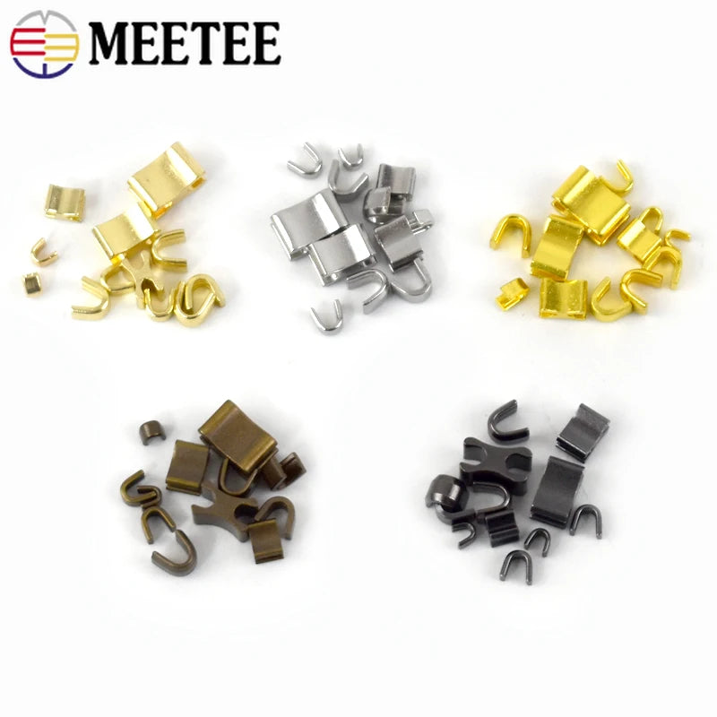 30/1000Sets Meetee U Zipper Stopper Non-slip For 3# 5# 8# Metal Zippers Repair Kit Replacement DIY Sewing Accessories Tailor Tools