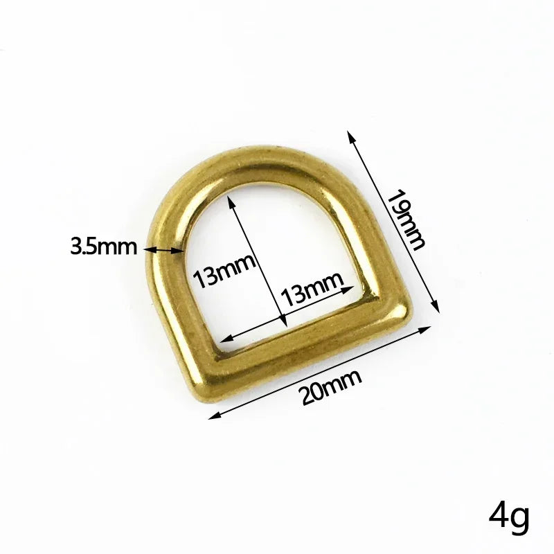 Meetee 10/300Pcs 12-45mm Brass Bag Buckles Bags Hanger O D Ring Hook Side Carabiner Rings for Dog Coller Hardware Buckle Supplies