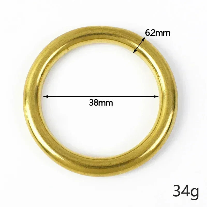 20/700Pcs Solid Brass O Ring Seamless Rings Buckle Hook Belt for Webbing Bag Stap Pet Collar Keychain Clasp DIY Leather Hardware