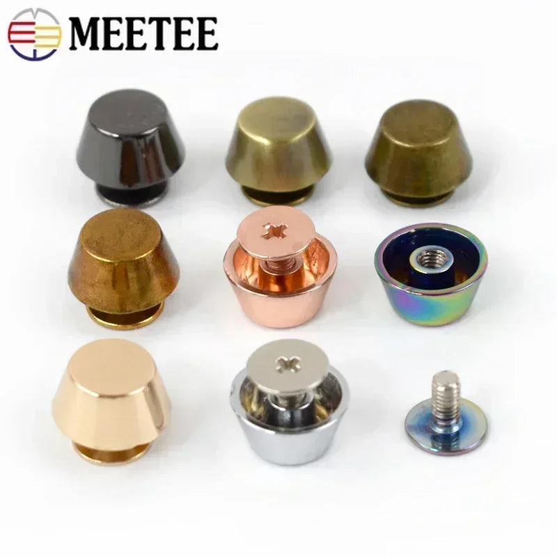 30/1000Pcs Meetee Metal Nails Buckles Studs Screw Rivets Handbag Bottom Protecting Feet Bags Leather Craft Hardware Accessories