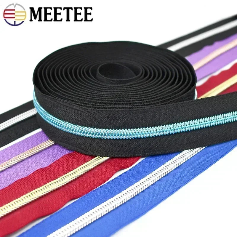 8/300M Sewing Zippers Tapes By The Meter Bag Shoes Nylon Coil Zipper Decorative Roll Bulk Zips Repair Kit DIY Accessories