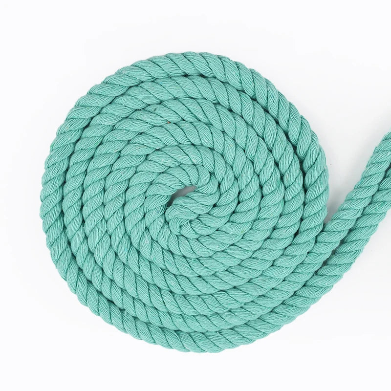 5/150Meters 5/8/10/12/20mm Colored Cotton Rope 3 Shares Twisted Cord Decoration Macrame Ropes for Bag Braided Cords Sewing Accessory