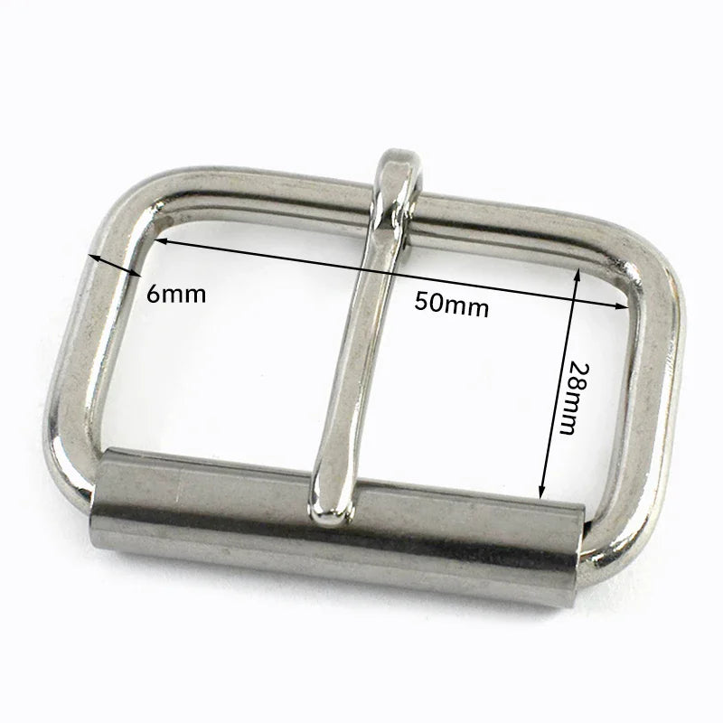 15/500Pcs 16-50mm Stainless Steel/Brass Roller Buckle Heel Bar Pin Buckles Leather Belt Adjust Clasp Bag Strap Hardware Replacement