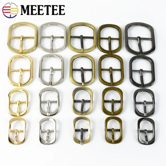 20/600Pcs 12-38mm Meetee Metal Pin Buckle Belt Buckles Bag Shoulder Strap Shoes Adjust Roller Clasp DIY Handware Accessories