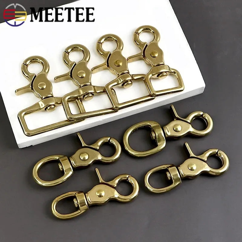 2/70Pcs Metal Buckles 10-38mm Solid Brass Trigger Snap Hook Swivel Lobster Clasp Handbag Strap Trigger Carabiner Spring Hooks