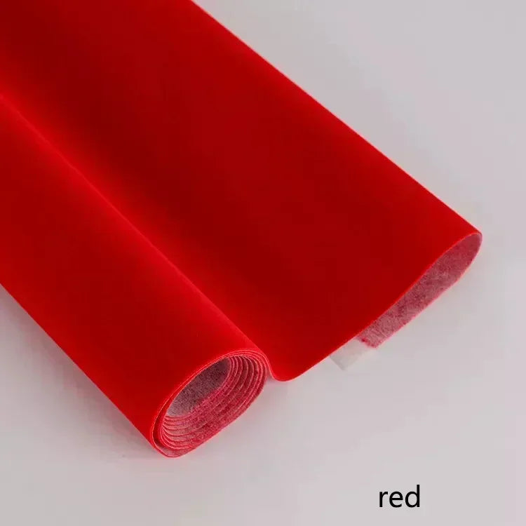 90/1350cm*150cm 0.5mm Thick Self Adhesive Velvet Fabric Sticky Flock Fabrics DIY Jewelry Box Sofa Table Car Drawer Liner Backing