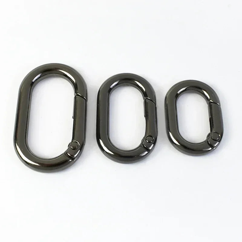 15/500Pcs Oval Spring O Ring Openable Trigger Clasp Clip Bag Strap Buckle Connect Keyring Pendant Keychain Snap Hook Carabiner