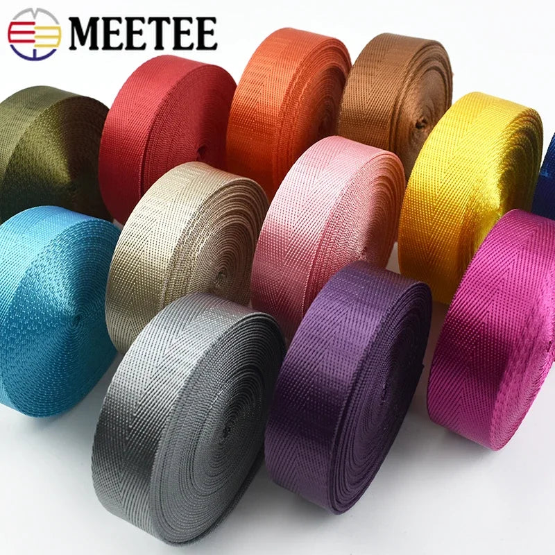 8/200Meters 20-50mm Nylon Webbing Tapes Herringbone Ribbon DIY Dog Collar Bag Knapsack Band Safety Strap Belt Sewing Accessories