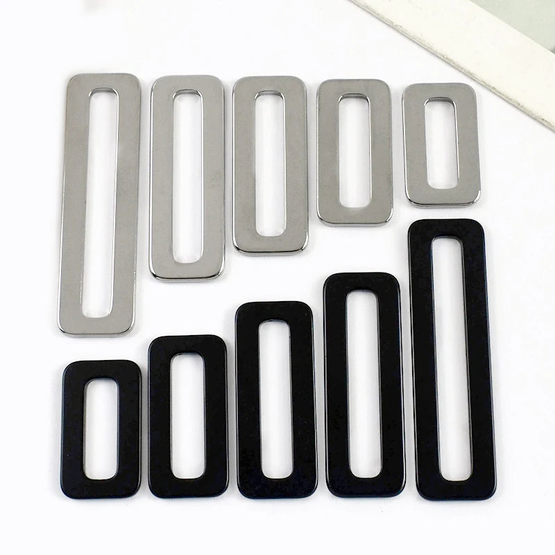 25/800Pcs 20-50mm Stainless Steel Bag Strap Buckles Tri-Glide O Ring Adjustment Buckle Full Slider Square Rings Belt Clip Clasp