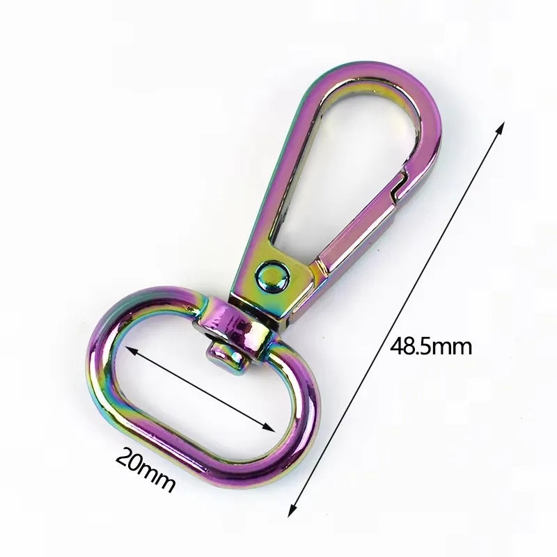 8/250Pcs Rainbow Metal Buckle Lobster Swivel Clasp Snap Hook for Bags Strap Carabiner Clips Keychain DIY Hardware Accessories