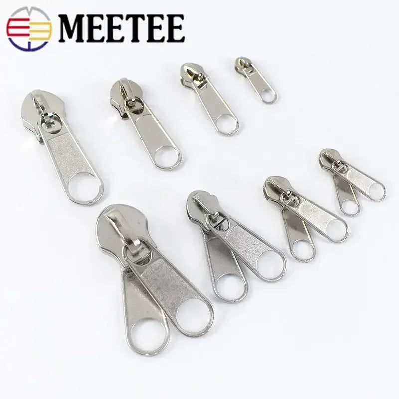 30/500Pcs 3# 5# 8# 10# Zipper Sliders for Nylon Zippers Head Single/Double Sided Pull Luggage Bag Zips Repair Kit Accessory