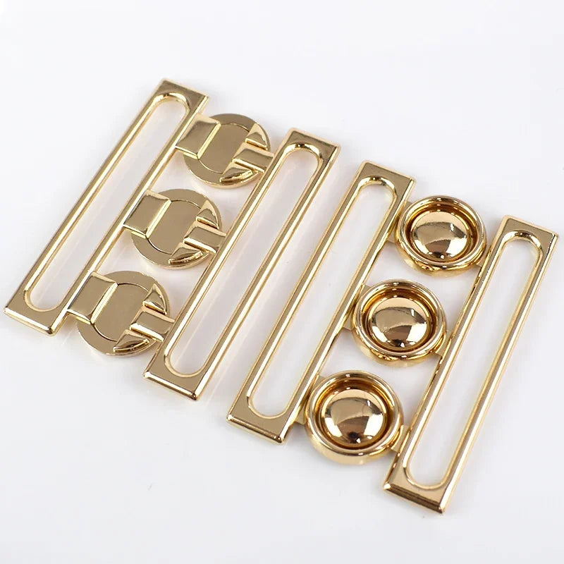 Meetee 3/100pcs 60mm Metal Buckles Women Coat  Down Jacket Waistband Belt Clasp DIY Garment Buttons Decoration Sewing Accessories
