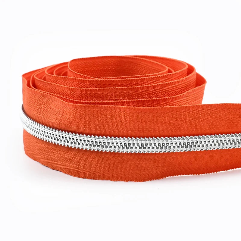 8/300M 5# Sewing Nylon Zipper Tape Silver Teeth Decor Zip Roll Jacket Bag Closure Zippers Repair Kits DIY Zips Replace Supplies