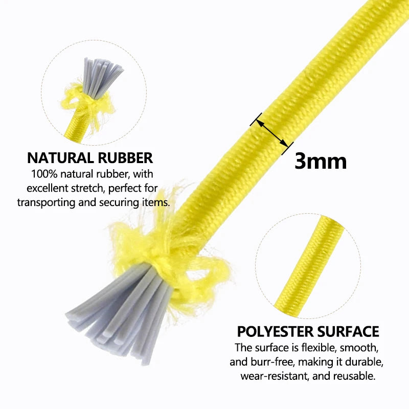 20/600M 3mm Round Elastic Cord Rubber Band Handmade Beaded Elastics Bungee Shock Rope Shoelace Sewing Loom Bands Supplies
