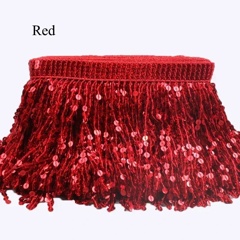 3/120Meters 16cm Sequin Tassel Lace for Sewing Clothes Wedding Dress Fringe Ribbon Curtain Decorative DIY Garment Accessories