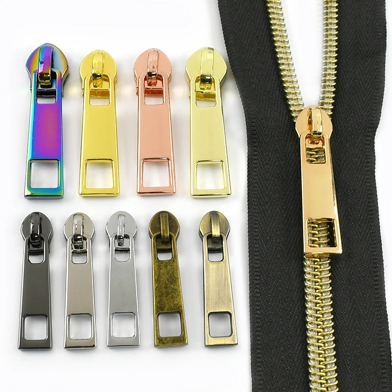50/100Pcs 3# 5# Zipper Sliders for Nylon Zippers Bags Clothes Zips Auto Lock Zipp Pull Heads Repair Kit DIY Sewing Accessories