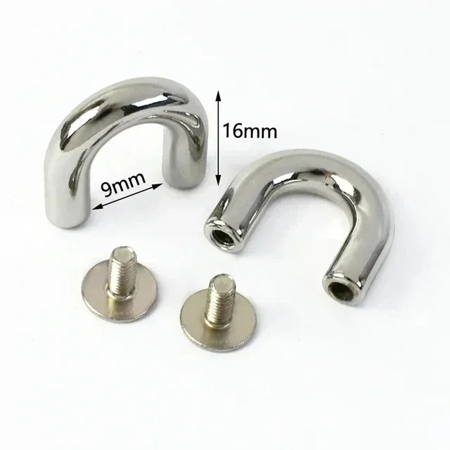 20/650Pcs 10-20mm Metal Buckles U Ring Bag Arch Bridge Screws Detachable Buckle Hanger Hook DIY Handbag Leather Craft Accessories