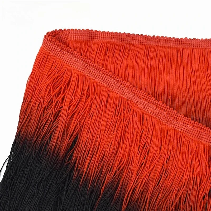 Meetee 2/50M 20cm Polyester Tassel Fringe Clothes Lace Trim Colorful Trimmings Curtain Webbing Ribbons DIY Sewing Accessories