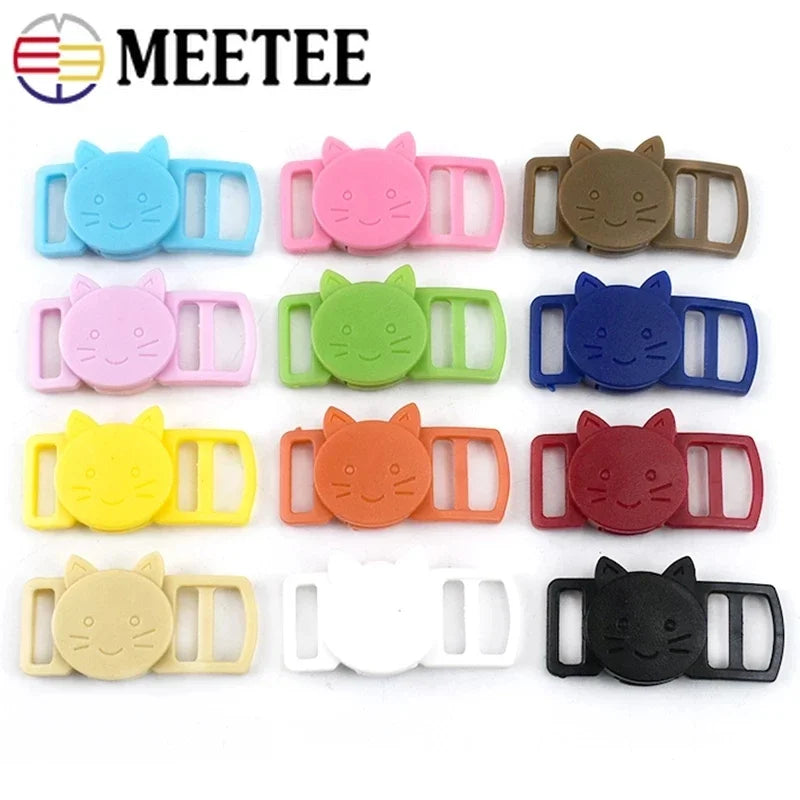 30/800Pcs Mixed Color Release Buckles Cat-Head Plastic Safty Breakaway for Cat Collar Paracord Webbing Apparel Accessories